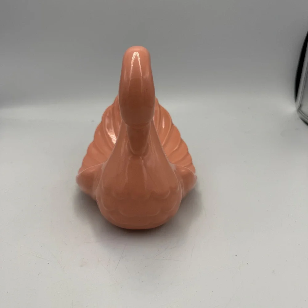 Vintage Pink Ceramic Swan Planter Soap Dish Trinket Bowl Made in Japan 6.5in